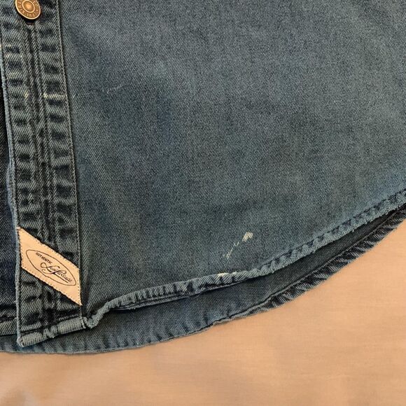 Vintage Levis Denim Shirt Mens Large Blue Long Sleeve Button Front Western 90s - Picture 3 of 10